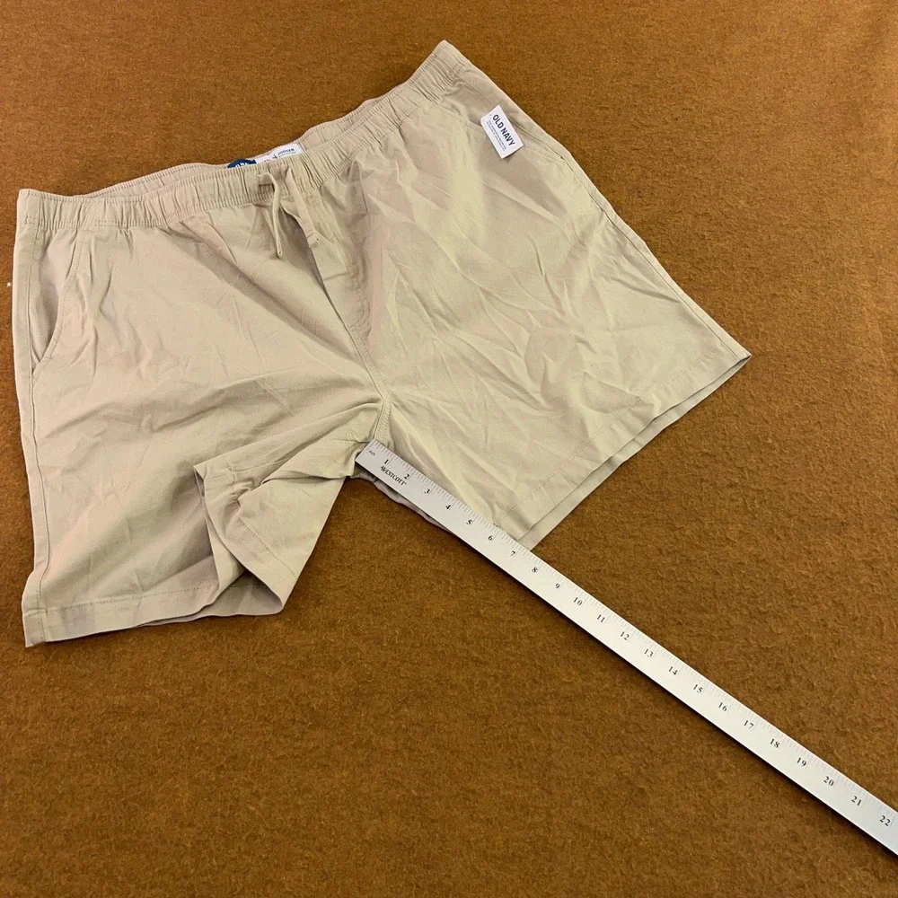 Old Navy Mens XXXL Tan Khaki Built-In Flex Jogger Shorts NWT